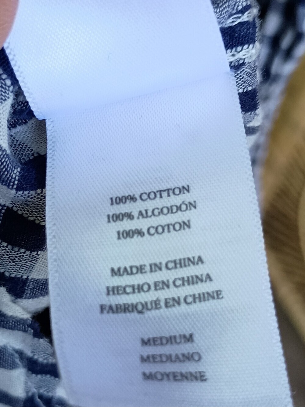 Rails Anthropologie Navy and White 100% Cotton Gingham Button-Down Shirt_M - Picture 10 of 10
